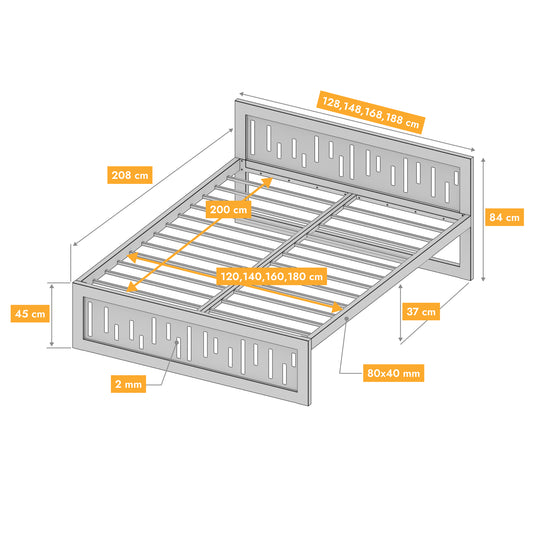 Metallbett Ryka Perfor M23 – stabiles Bettgestell Metall