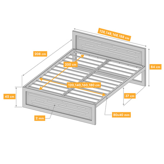 Metallbett Ryka Perfor M6 – stabiles Bettgestell Metall