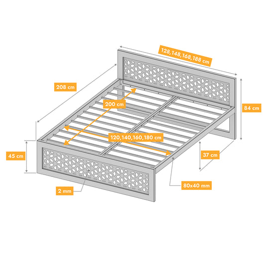 Metallbett Ryka Perfor M7 – stabiles Bettgestell Metall