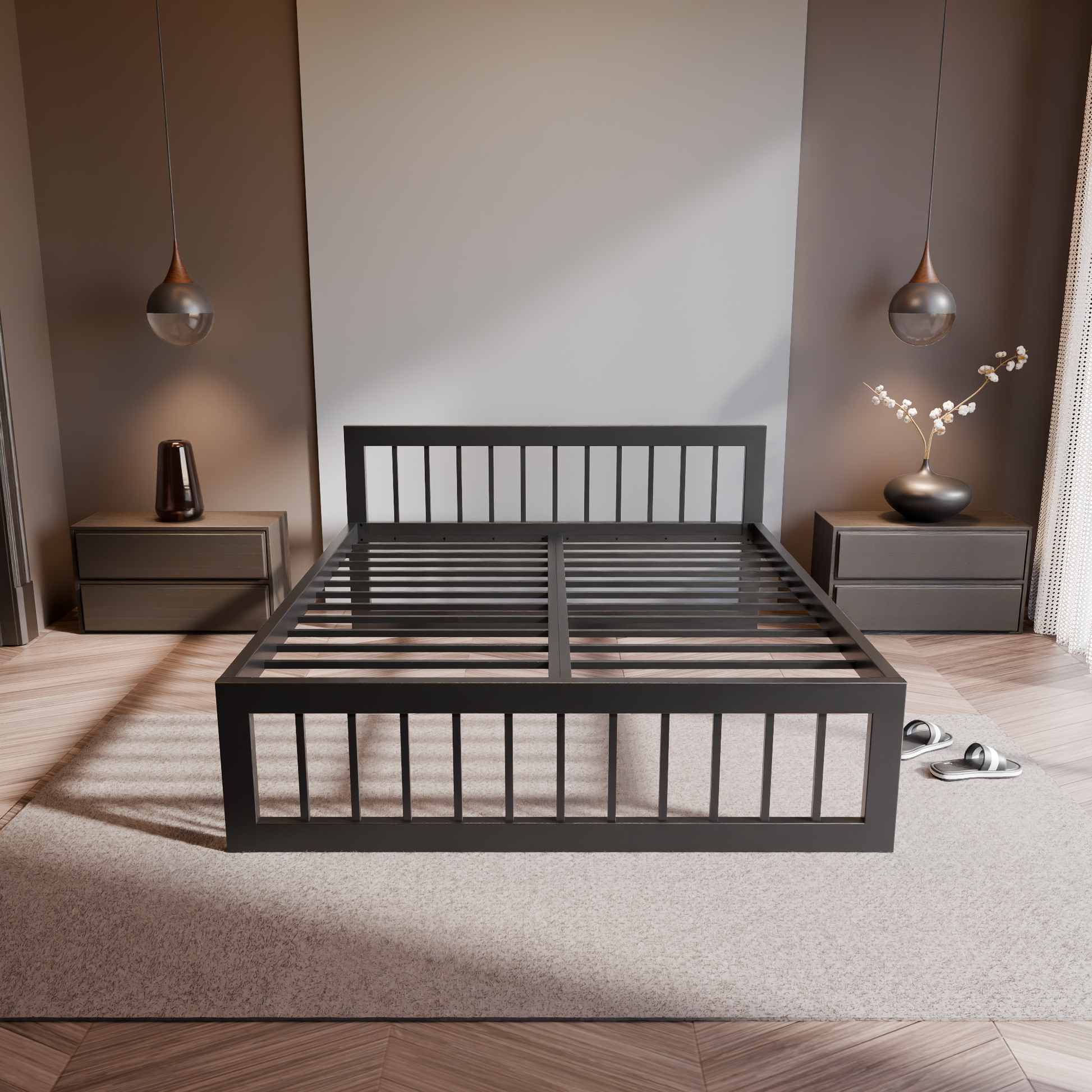 Metallbett Ryka Vertical – stabiles Bettgestell Metall