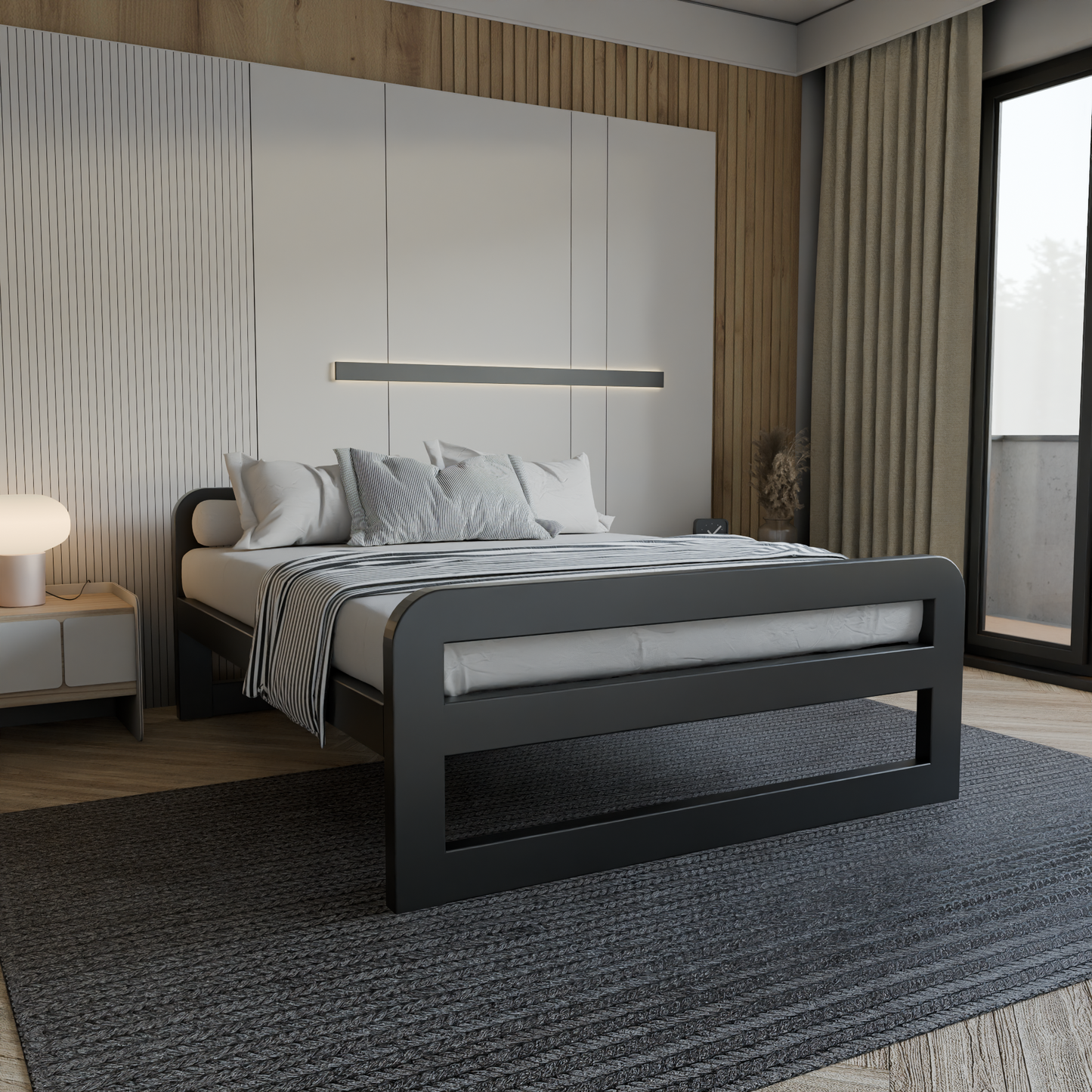 Metallbett Ryka Round geschlossen – Profil 120 x 160 mm