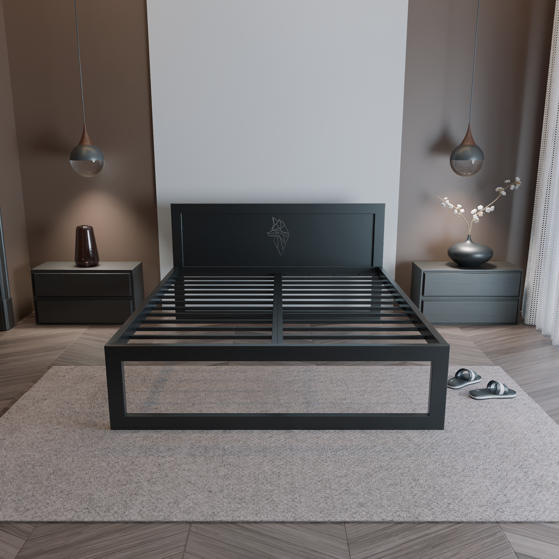 Metallbett Ryka Standard M6 – stabiles Bettgestell Metall