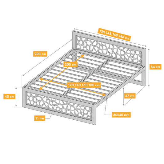 Metallbett Ryka Perfor M19 – stabiles Bettgestell Metall