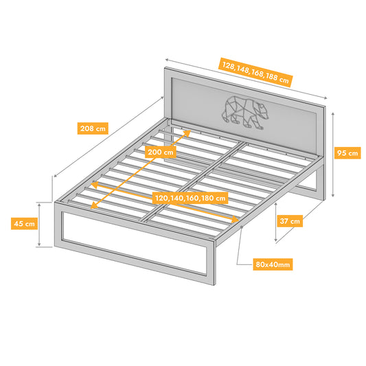 Metallbett Ryka Standard M7 – stabiles Bettgestell Metall