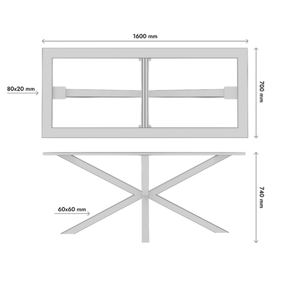Tischgestell aus Metall Acamar Frame