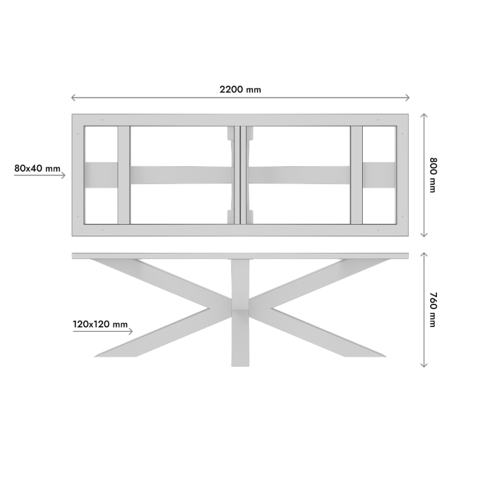 Tischgestell aus Metall Acamar Frame Extreme