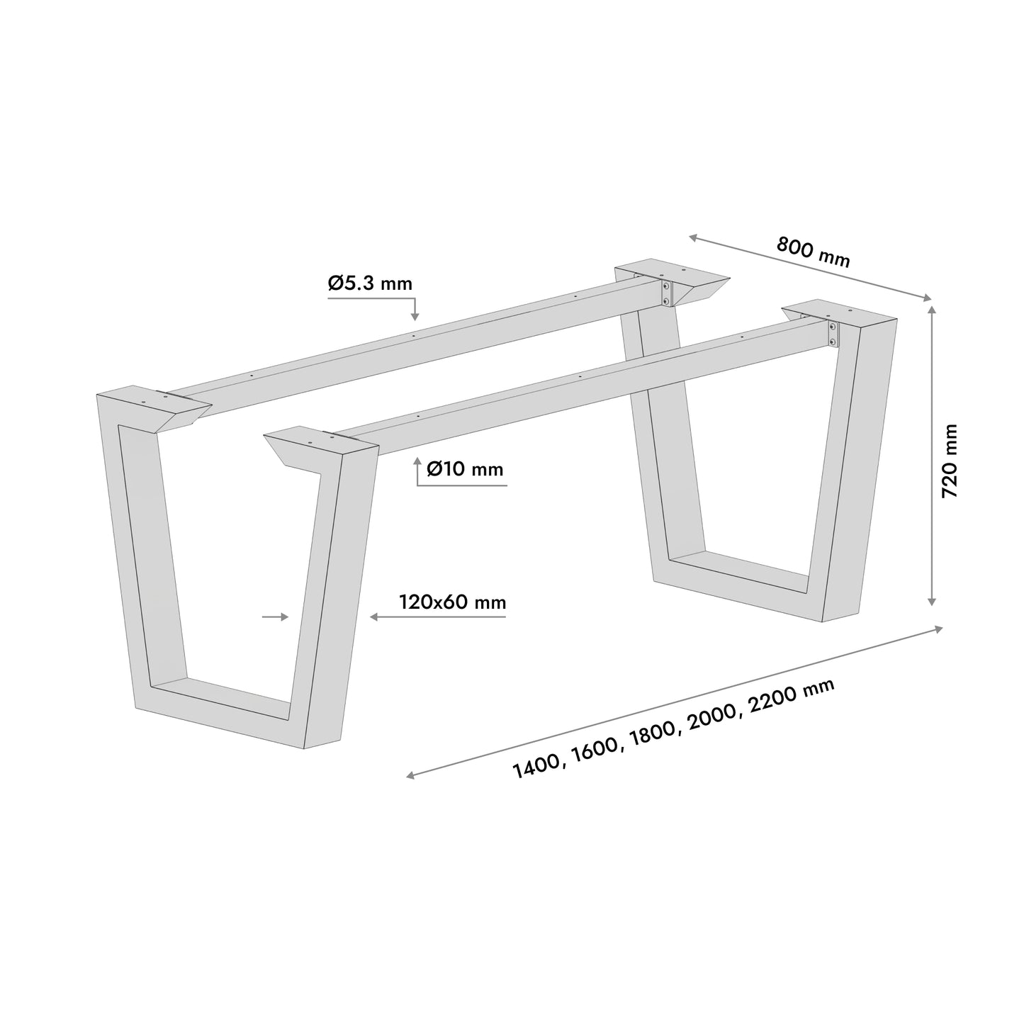 Tischbeine aus Metall Atria Epox Extreme