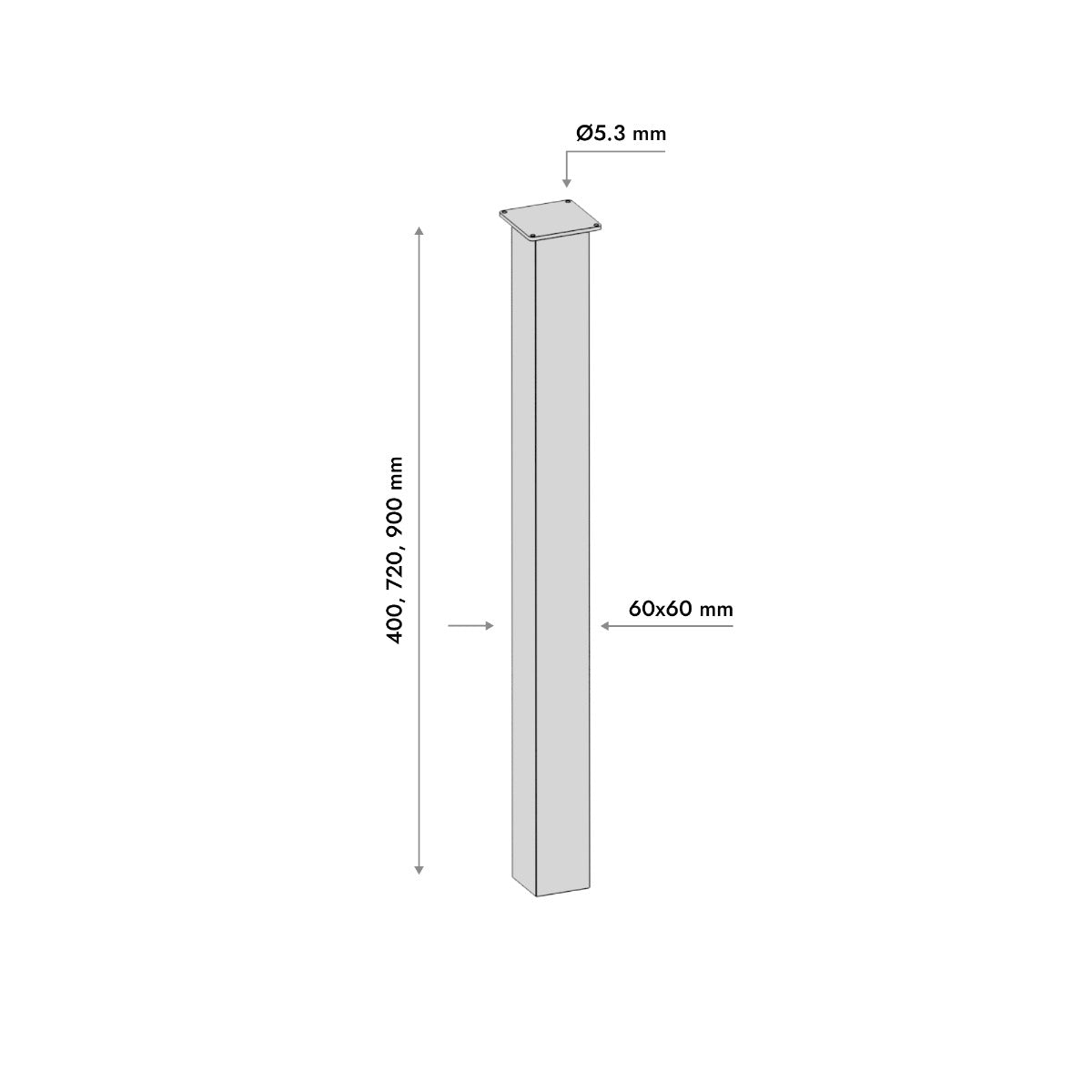 Tischbeine aus Metall Melmak Flat