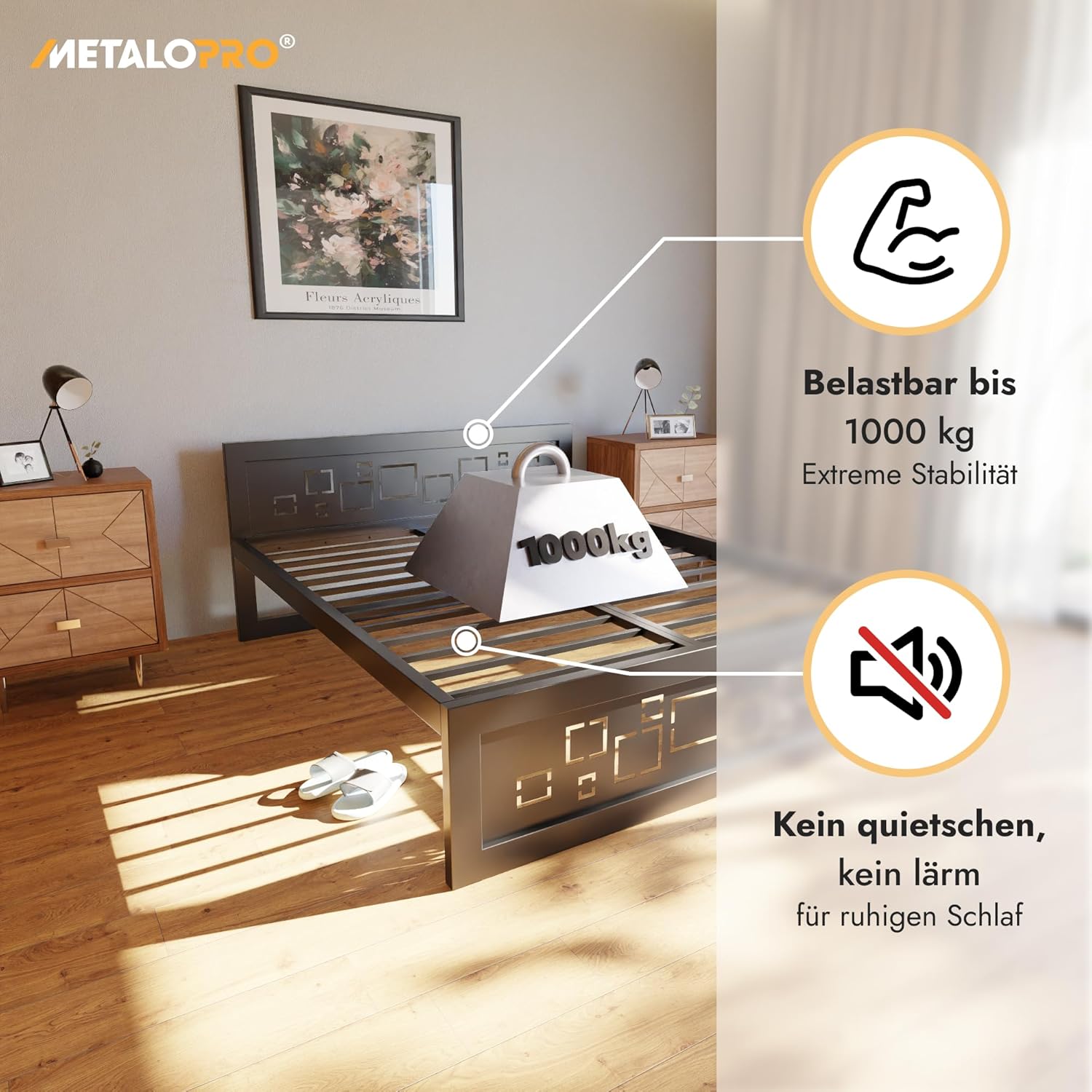 Metallbett Ryka Perfor M12 – stabiles Bettgestell Metall