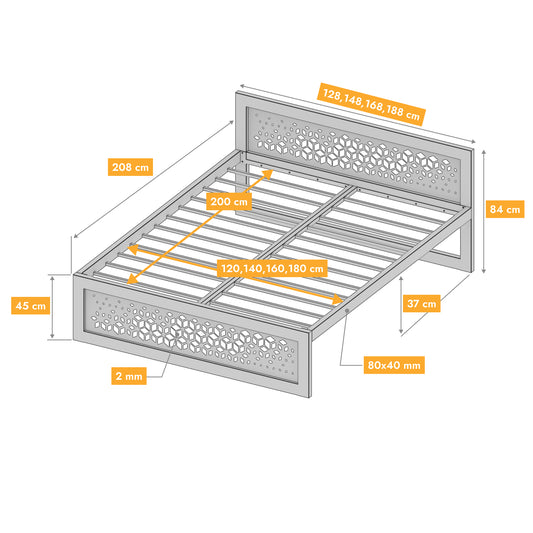 Metallbett Ryka Perfor M13 – stabiles Bettgestell Metall