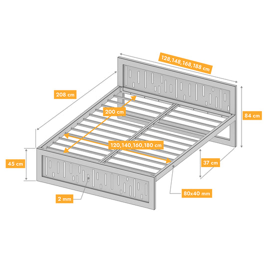 Metallbett Ryka Perfor M5 – stabiles Bettgestell Metall