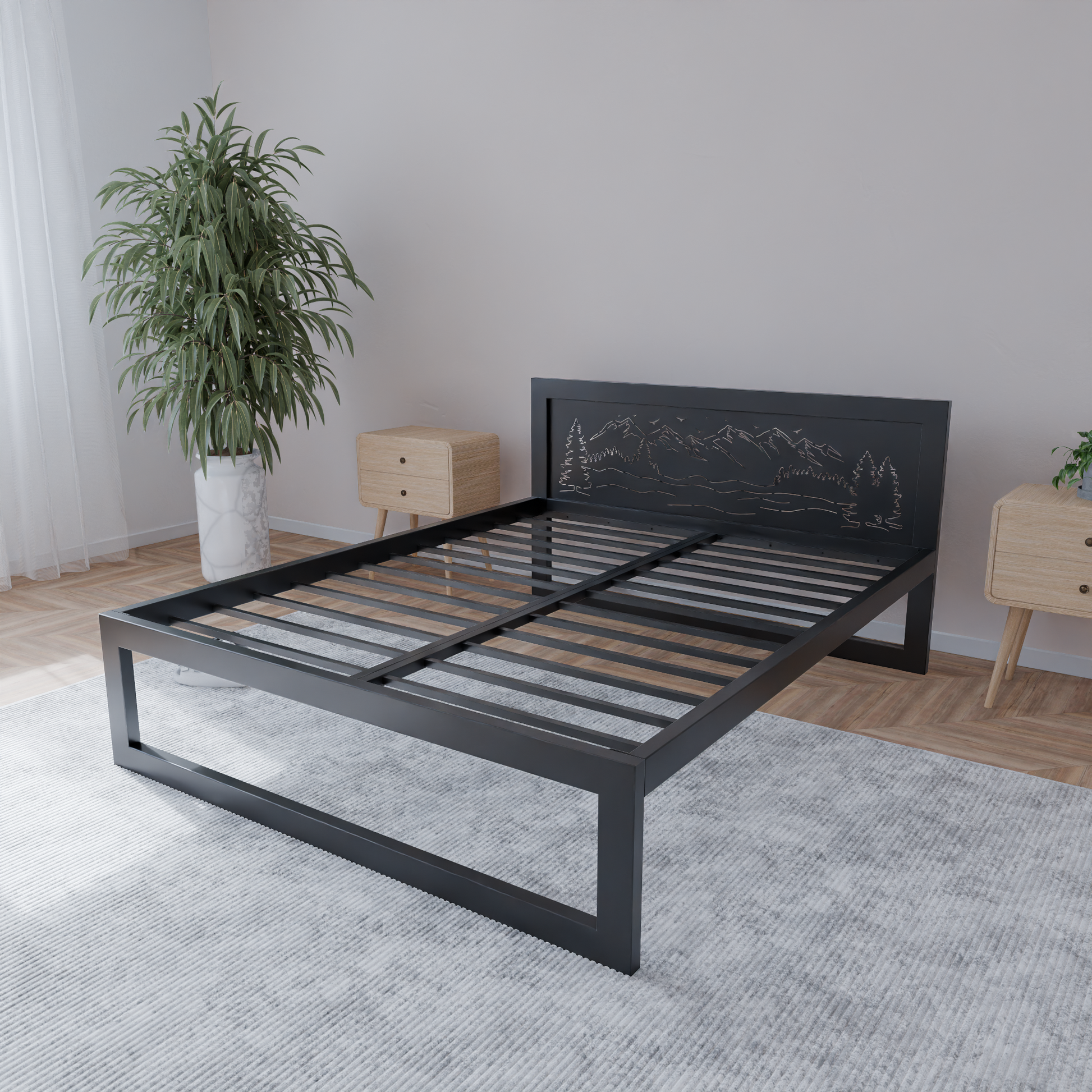Metallbett Ryka Standard M2 – stabiles Bettgestell Metall